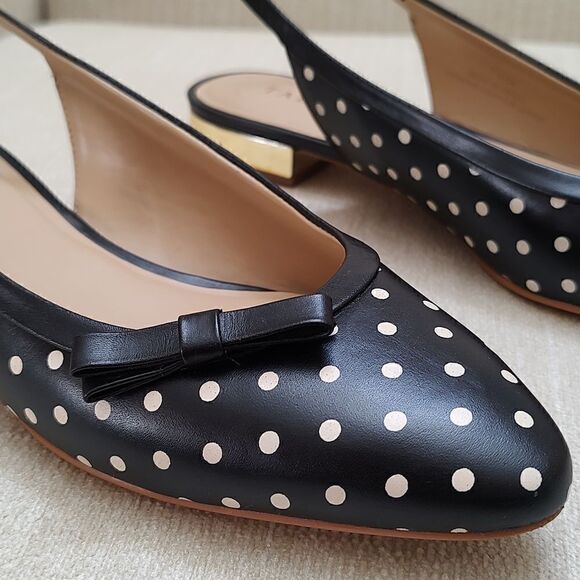 Talbot's Edison Slingback Bow Flats - Dot Print - Picture 8 of 13
